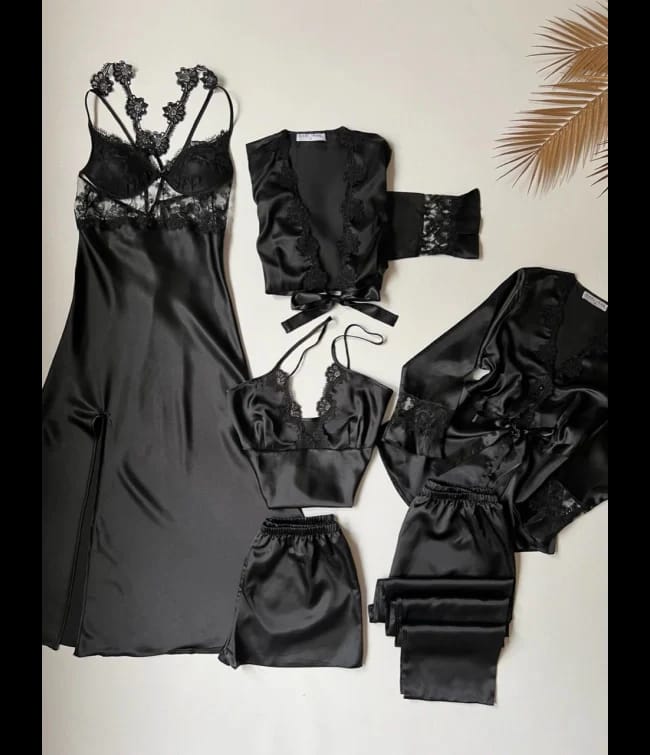 6-Piece Nighty Set – Premium Bridal & Luxury Sleepwear Collection